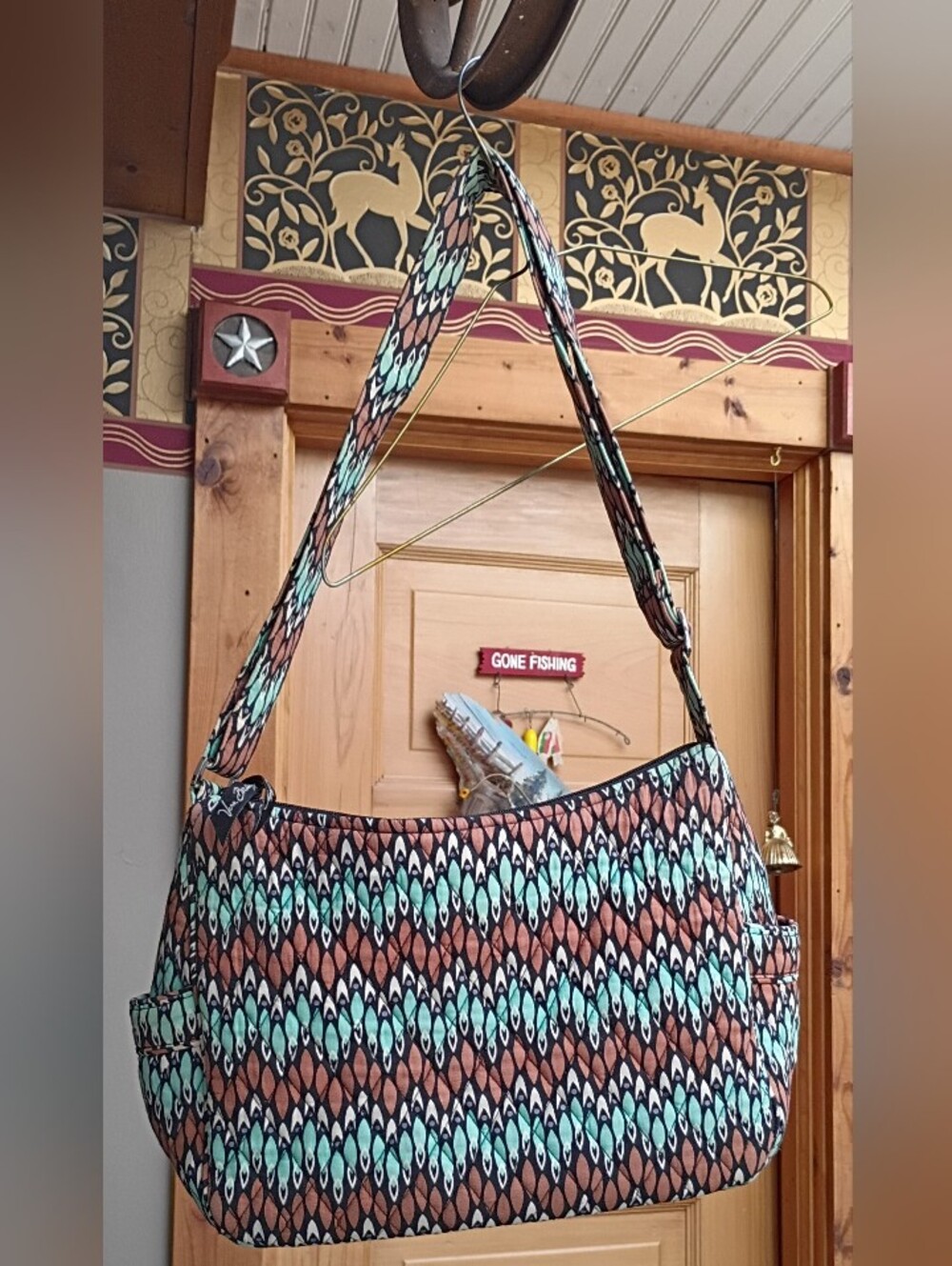 Vera Bradley Sierra Hipster Shoulder Bag - Teal & Brown